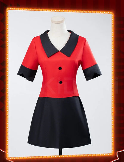 IN STOCK Charlie Vaggie Cosplay Costume Anime【S-3XL】DokiDoki-R Women Red Pajamas Charlie Morningstar Halloween Plus SIze