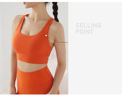 2 Piece Yoga Set Solid Color Women's High Waisted Leggings Tight-Fitting Quick-Drying Running Underwear Cross Bra Fitness Suit