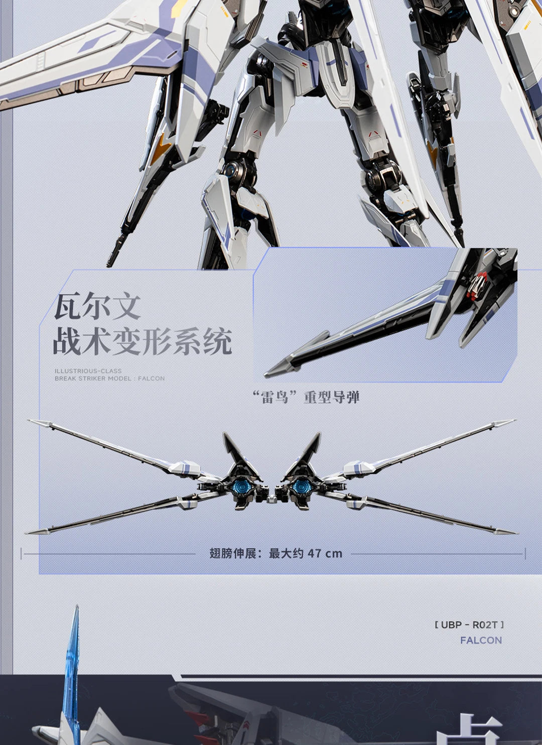 MechaBREAK x Moshow Progenitor Effect Break Striker Model Falcon UBP-R02T Illustrious Class Action Figure 1/100 Scale