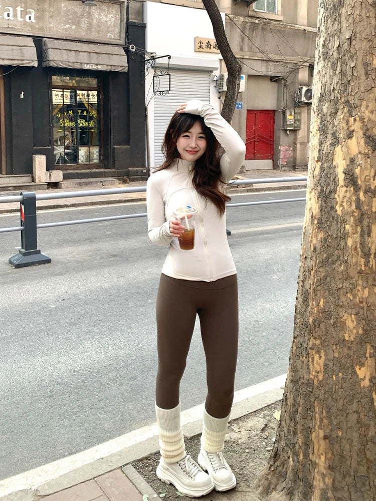 Autumn Winter Thickened Warm High Waist Sports Leggings for Women – Yoga Gym Running Tights Fitness Pants