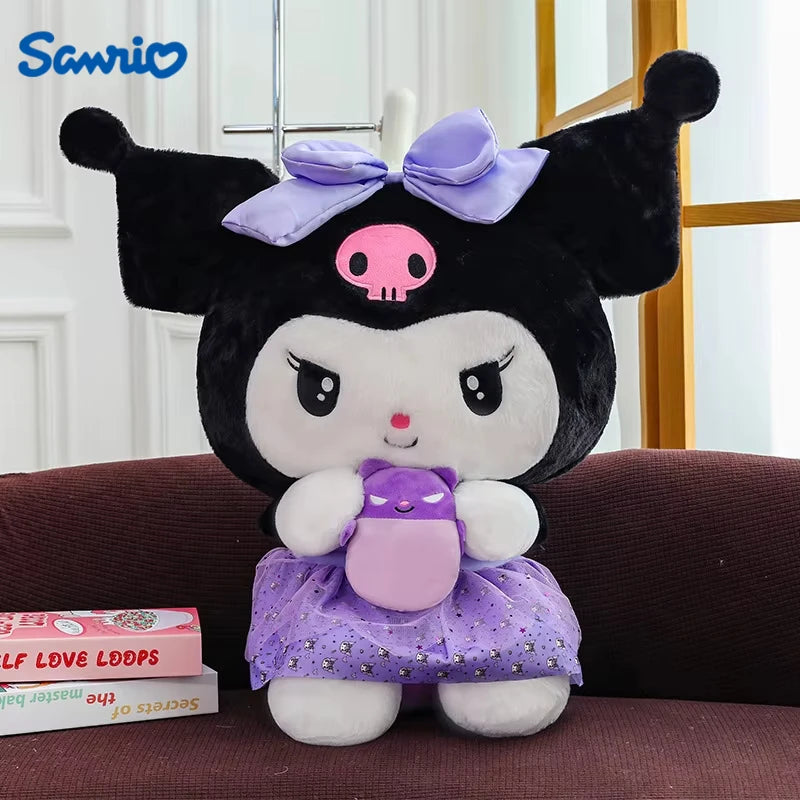 45/55/75CM Big Size Sanrio Hug A Bunny Kuromi My Melody Plushies Cartoon Anime Stuffed Children Toy Comfortable Soft Doll Gift