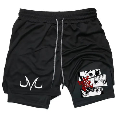 Demon Slayer Gym Shorts Man Women Double-Layer Mesh Breathable Sports Shorts new Summer Y2k Casual fitness Quick-drying Pants