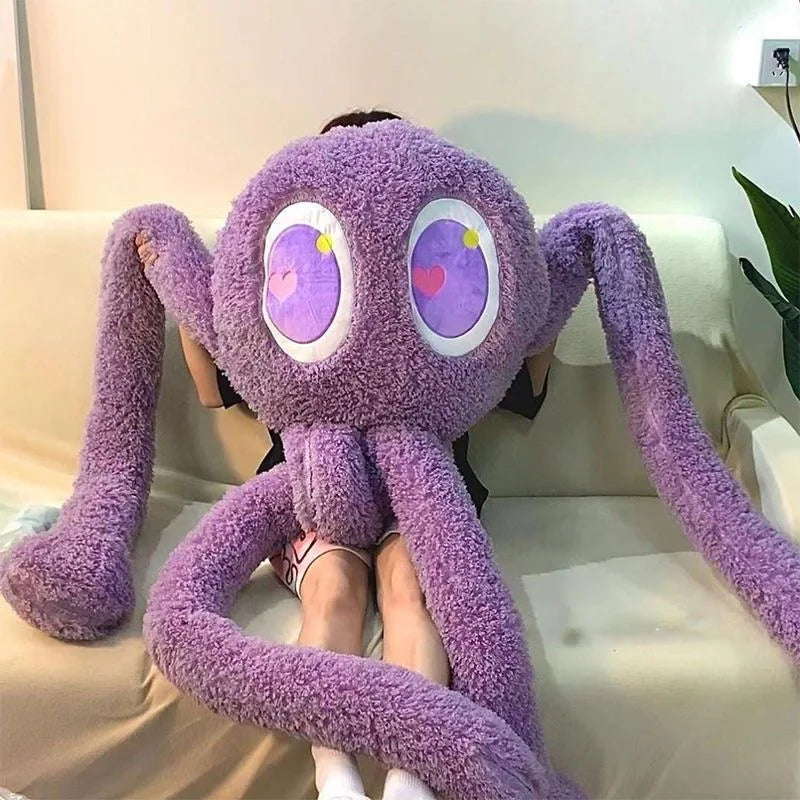 2M Giant Ferry Plush Green Alien Monster Toy Stuffed Long Legs Octopus Throw Pillow Boyfriend  Red Heart Eye Decor Cushion