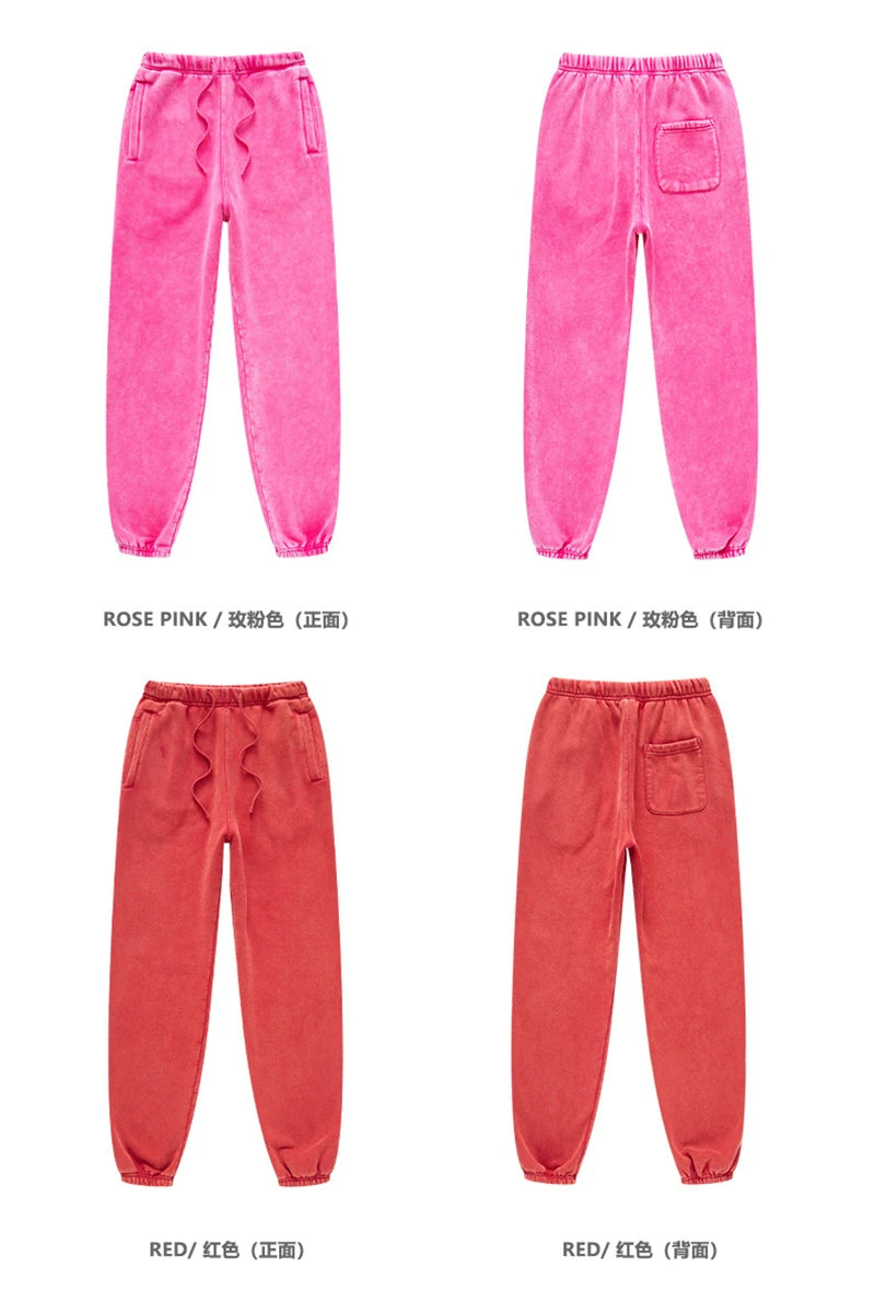 ZODF Winter Men Washed Thick Fleece 400gsm Loose Fit Joggers Sweatpants Streetwear HY0668