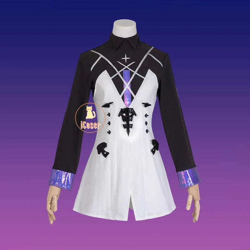 Arknights Eblana Dublinn Cosplay Costume Necrass Uniform Jacket Headwear Earrings Halloween Party for Women Girls Props iCoser