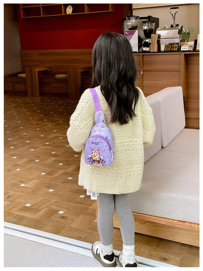 Bingo Friends Children'S Bag Cute Bluey Family Kids Chest Bag Kindergarten Cartoon Light Crossbody Bag Halloween Christmas Gift