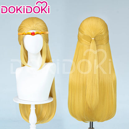 IN STOCK Princess Wig Game Cosplay DokiDoki Wig Women Cartoon Long Short Yellow Linkk Princess Cosplay Hair Free Cap Wig