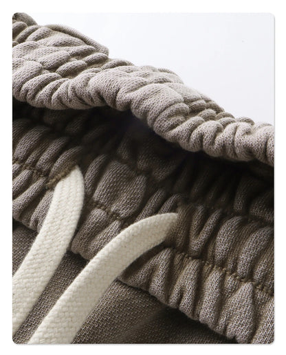 ZODF Retro 2025 Autumn Men 380gsm Washed Cotton Pants Unisex Distressed Loose Terry Sport Trousers Sweatpants HY1079