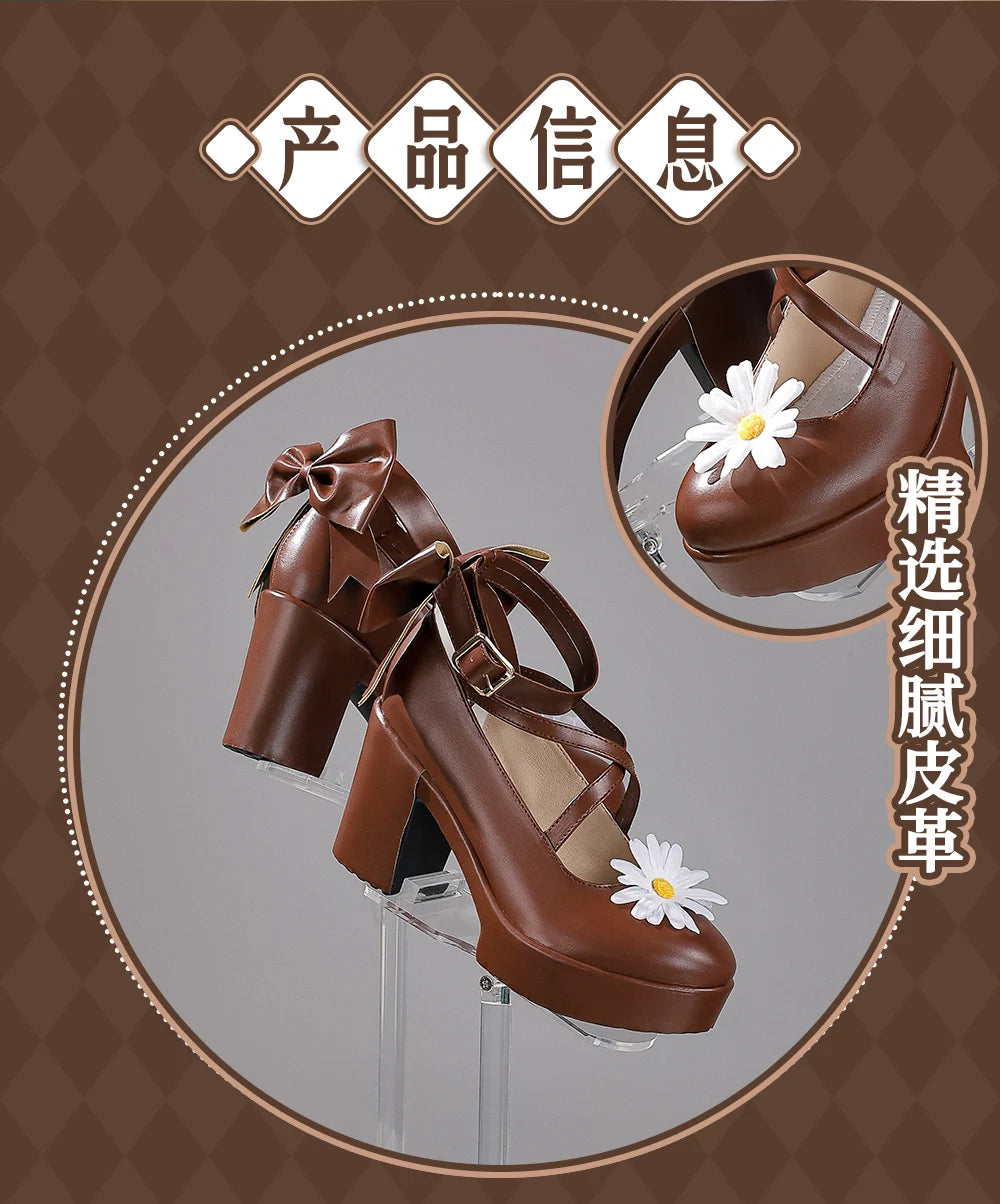 Wuthering Waves Chisa Korea Cafe Collaboration Cosplay Set Polyester