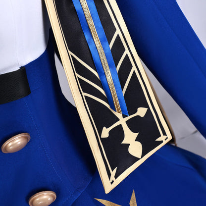iCoser Honkai Star Rail Fate Saber Cosplay Costume Wig Blue Dress Uniform Outfit Halloween Party for Women Girls Carnival Props