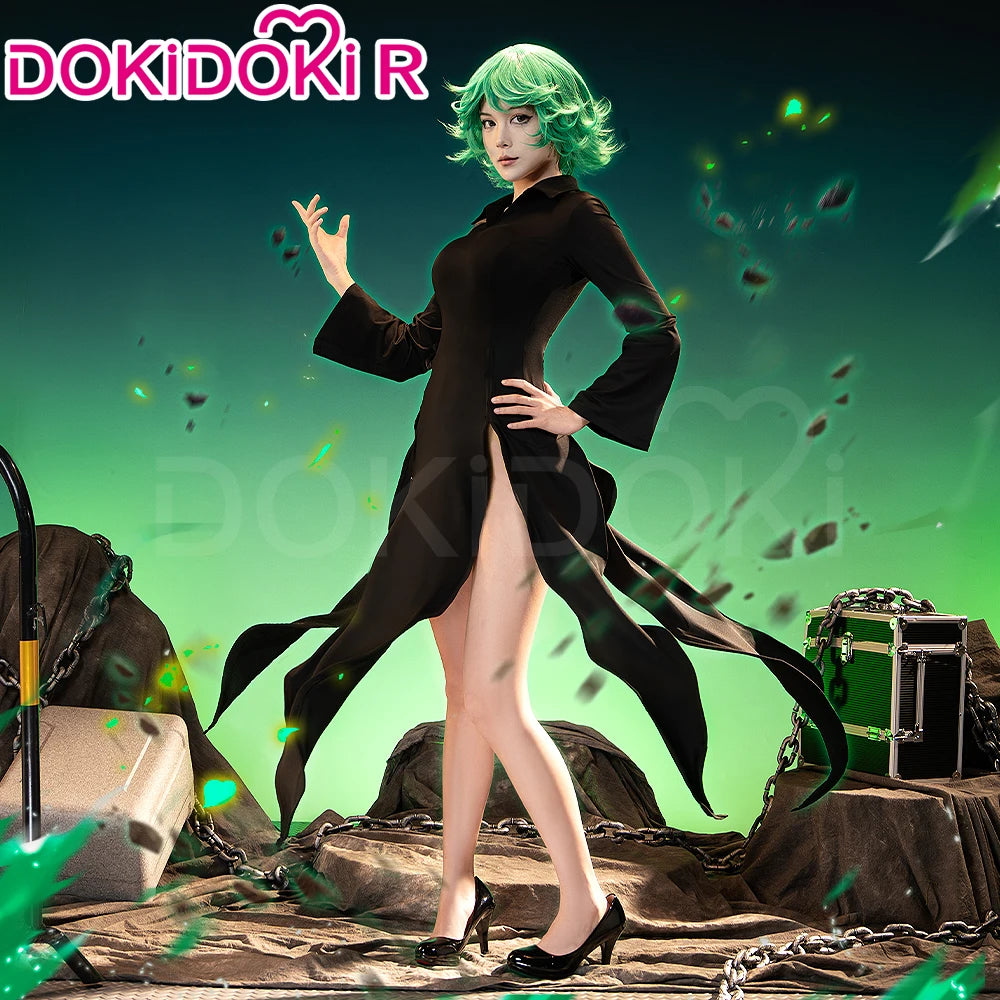 IN STOCK Terrible Tornado Tatsumaki Cosplay Costume Anime DokiDoki-R Women Halloween Cosplay Sexy Dress Plus Size