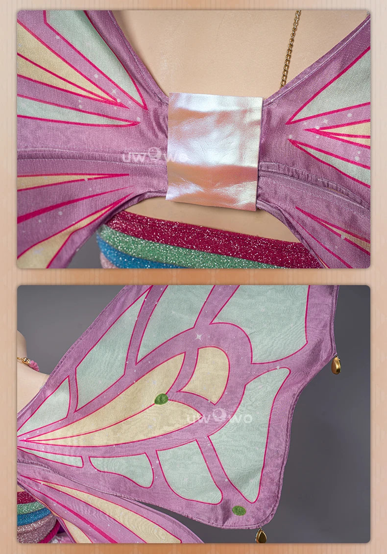 IN STOCK UWOWO Bloomm Enchantixx Flora Cosplay Costume Big Fairy Wings Cosplay Outfit Butterfly Fairy Women Wing
