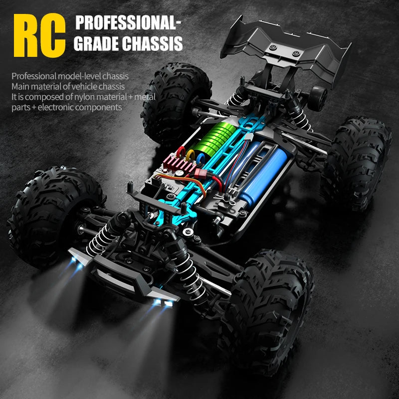 SCY 1:16 70KM/H or 50KM/H 4WD RC Car with LED Remote Control Cars High Speed Drift Monster Truck for Kids Vs Wltoys 144001 Toys