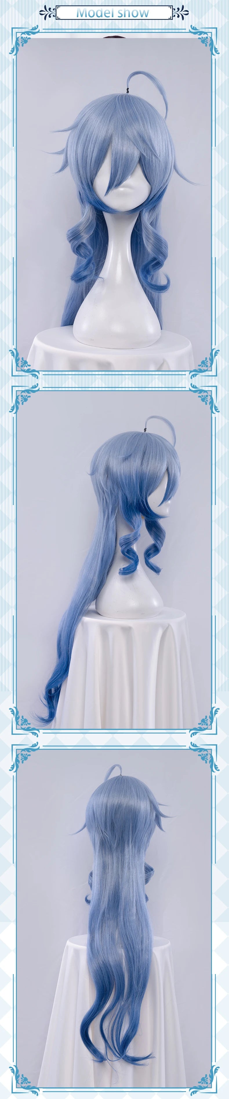 PRE-SALE UWOWO Game Genshin Impact Ganyu Cosplay Wig 80cm Long Blue Gradient Gan Yu Cosplay Hair Wigs Gan Yu Cosplay Hair