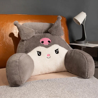 Sanrio Comfortable Back Cushion With Headrest Cinnamoroll My Melody Kuromi Cushion Lumbar Support Chair Sofa Bed Washable Gifts