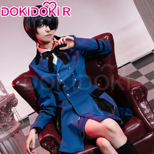 IN STOCK Ciel Phantomhive Cosplay Costume Anime DokiDoki-R Men Blue Uniform Costume Ciel Cosplay