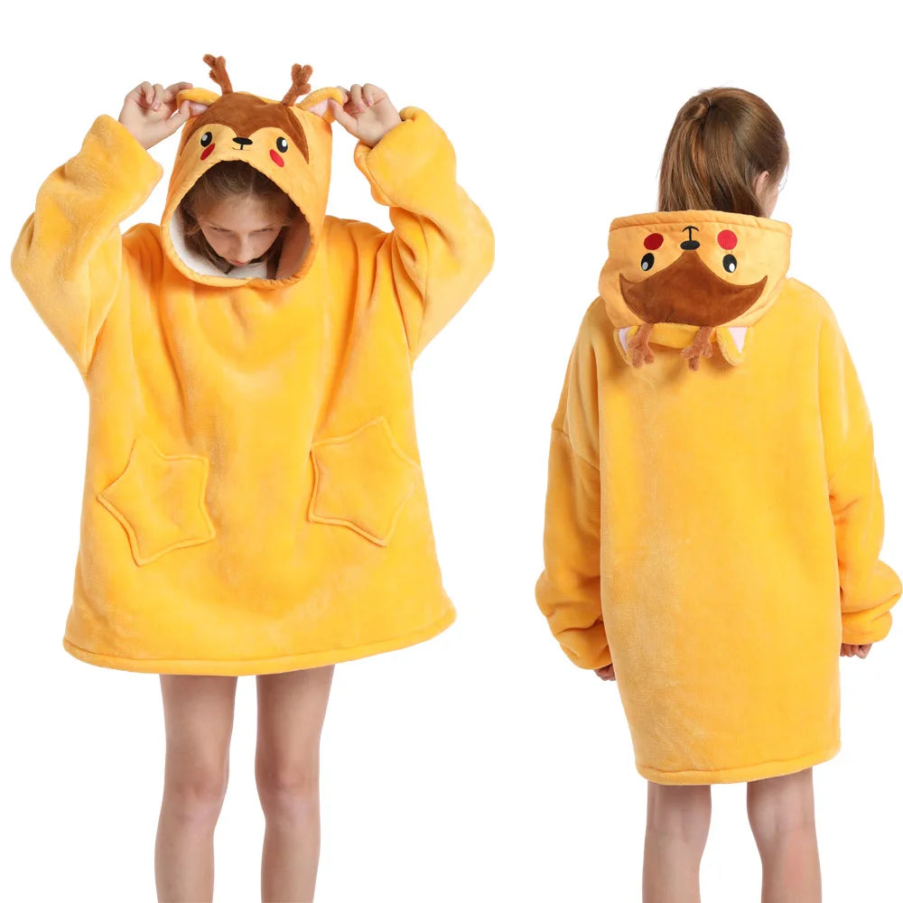 Funny Cartoon Children's Pajamas Girls Winter Clothes Plush Dinosaur Cat Bear Unicorn Pink Blue Toddler Boy Pijama Kids Clothing