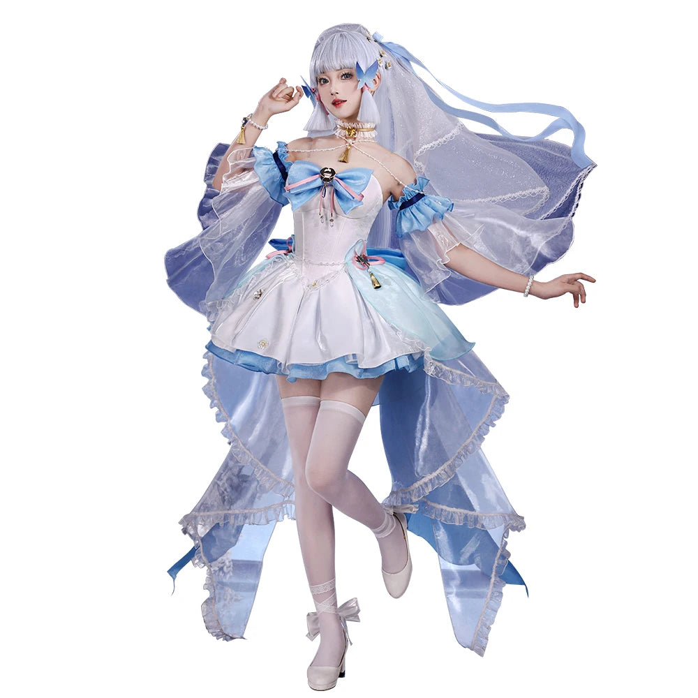 Kamisato Ayaka Doujin Cosplay Costume Game Genshin Impact Cosplay DokiDoki-SR Kamisato Ayaka Cosplay Women White Dress Costume