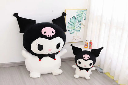Big Size Sanrio Kuromi Stuffed Doll Melody Cinnamoroll Plush Toy Kawaii Anime Bedside Cushion Room Decoration Xmas Gift For Girl