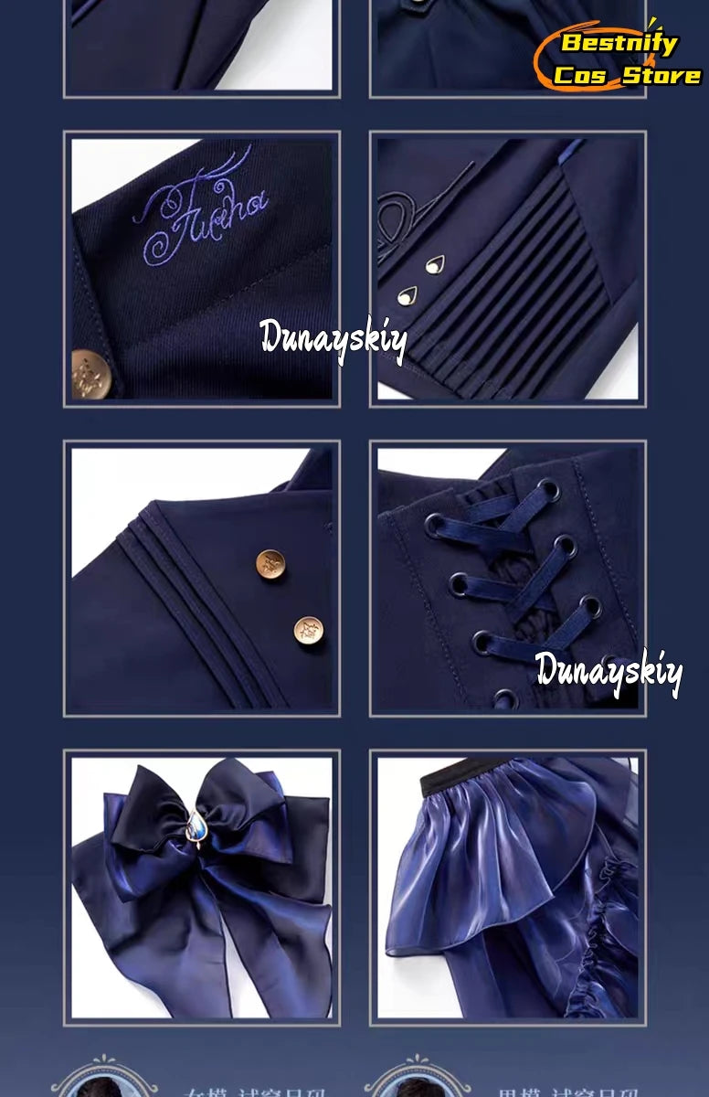 Genshin Impact Furina Cosplay Costume XS-XL Polyester Set