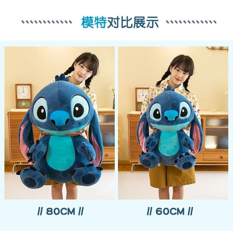 80cm Big Size Disney LILO & Stitch Anime Plush Stuffed Doll Room Plushies Pillow Kawaii Ornaments Children's Holiday Gifts