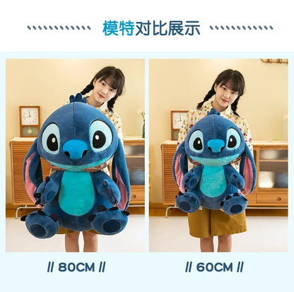 80cm Big Size Disney LILO & Stitch Anime Plush Stuffed Doll Room Plushies Pillow Kawaii Ornaments Children's Holiday Gifts