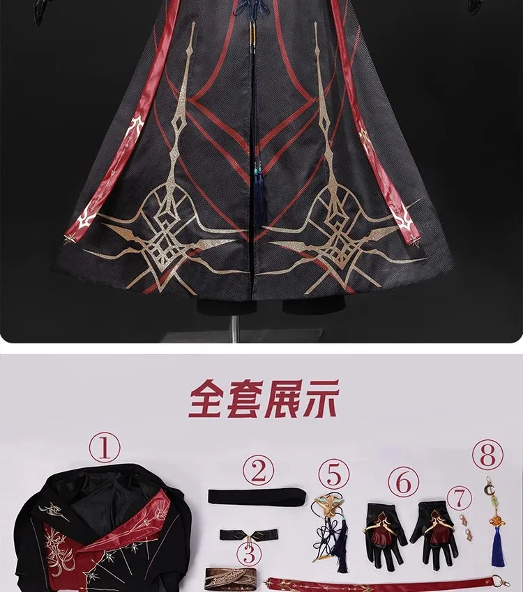 iCoser Love and Deepspace Xavier Cosplay Costume Black Hunter Uniform Shimmering Moonlight Halloween Party Women Men Carnival