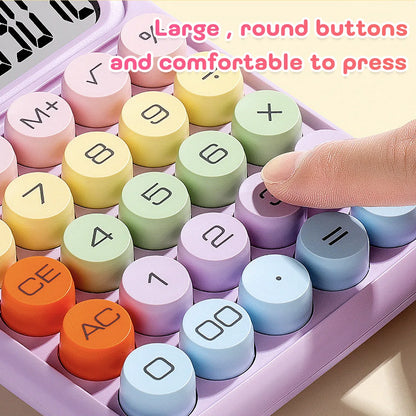 Keyboard Calculator Office 12-digit Mechanical Buttons Calculator Cute Candy Color School Supplies Students/Finance Stationery