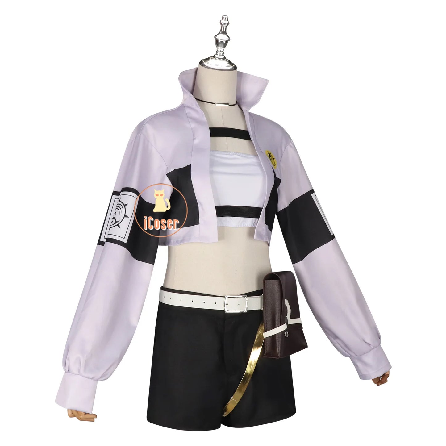 Anime Gachiakuta Riyo Reaper Cosplay Costume Uniform Jacket Short Necklace Akuta Cleaners Halloween Party for Women Girls Props