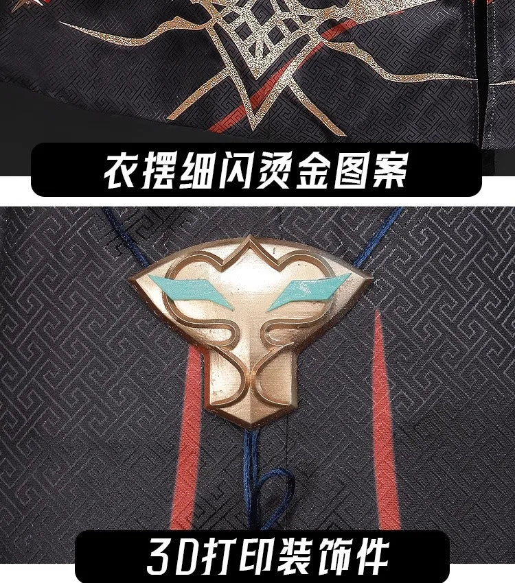 iCoser Love and Deepspace Xavier Cosplay Costume Black Hunter Uniform Shimmering Moonlight Halloween Party Women Men Carnival