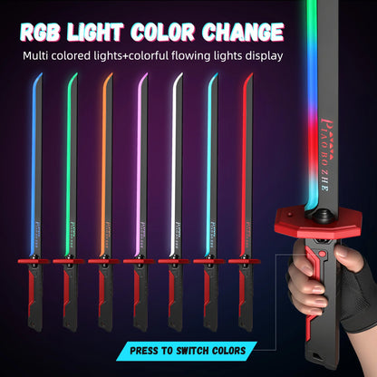 New Laser Sword with Smoke Multi-Color Changing LED Lights Sound Effects Sci-Fi Toy Prop for Kids and Adults Cosplay