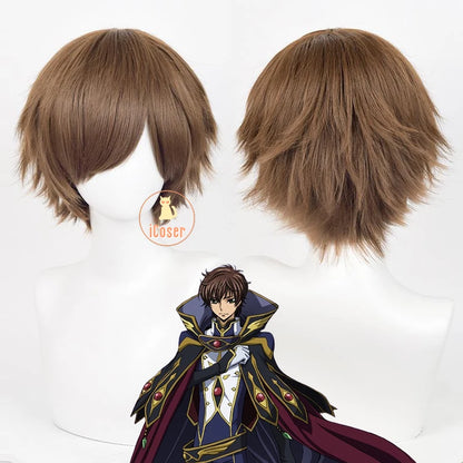 Anime Code Geass Suzaku Kururugi Cosplay Costume Wig Knight of Zero Uniform Long Cloak Halloween Party Women Men Props iCoser