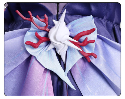 Honkai Star Rail Hysilens Cosplay Costume Wig Dress Headwear Earrings Rings Halloween Party for Women Girls Carnival Role Play