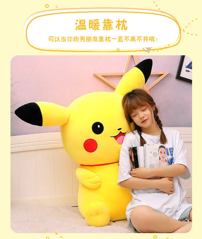 40/50/60/80/100CM Big Size Pokemon Pikachu  Plush Toy Kawaii Stuffed Cartoon Anime Comfortable Soft Doll Christmas Plushies Gift