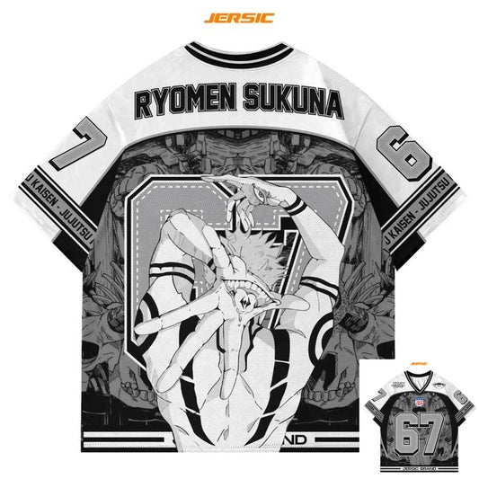  67 Jersey Ryomen Sukuna Jujutsu Kaisen Anime Style Kpop Baseball Hockey Tshirt Fashion Streetwear Anime Daily Unisex Tops Tees