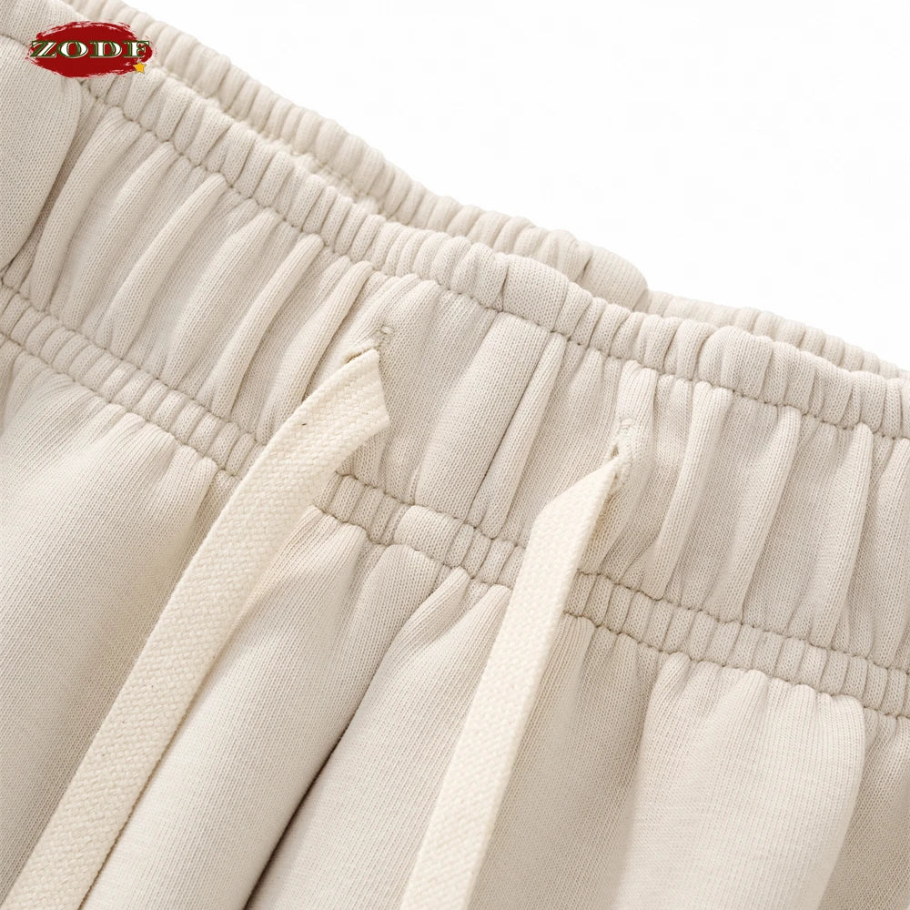 ZODF Casual 350gsm Fleece Unisex Loose Fit Wide Leg Straight Pants Warm Sport Trousers Winter HY0037
