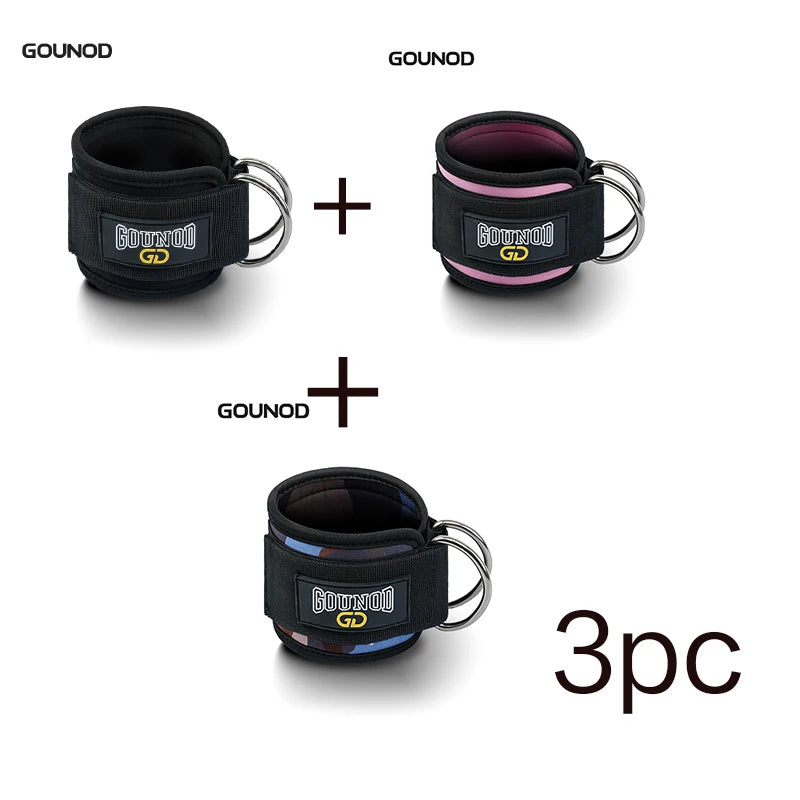 Fitness Ankle Band Padded Double D-Ring Adjustable Weight Leg Training Support 1pc/2pc/3pc