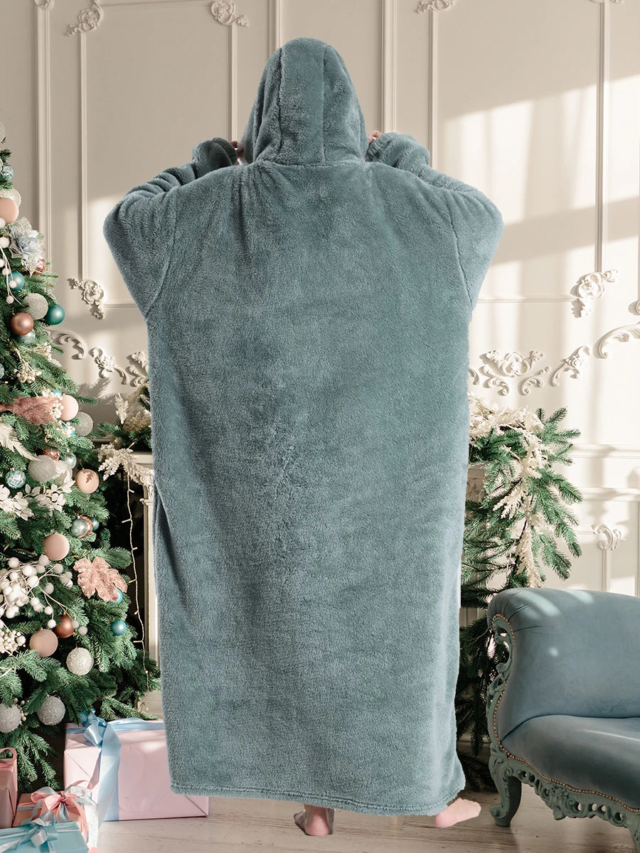 Women Hoodies Autumn Winter Extra Long Oversized Loungewear Clothes Couple Hoody Pajamas Warm Blanket Hoodie Plush Men Homewear