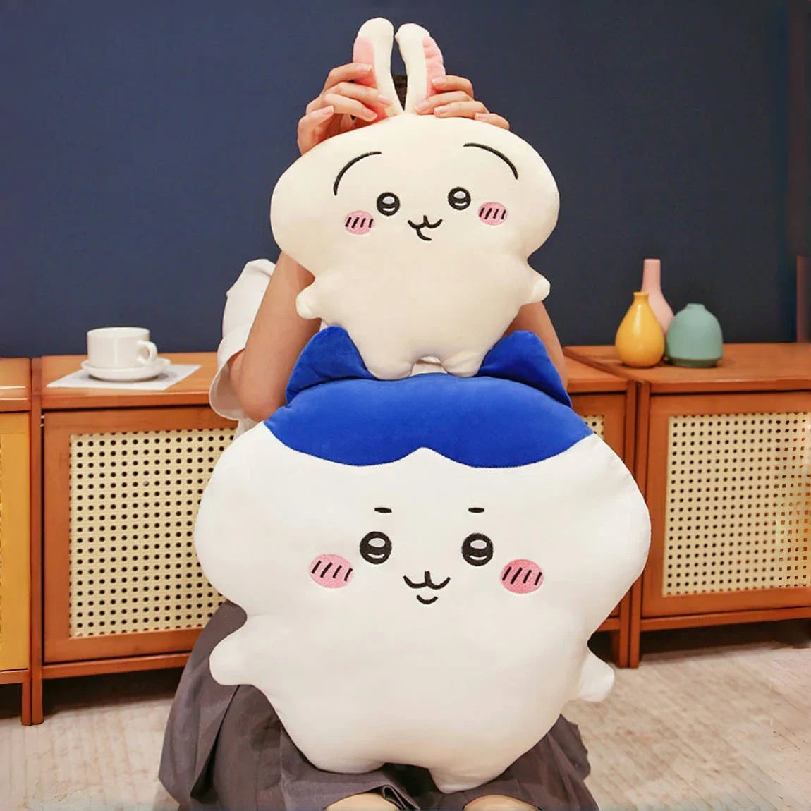 Very Soft Chiikawa Hachiware Usagi Back Cushion Big Size Cuddly Pillow Cartoon Stuffed Anime Sofa Bed Cushion Home Decor Gifts