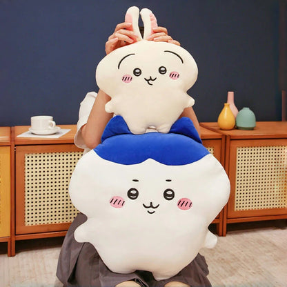 Very Soft Chiikawa Hachiware Usagi Back Cushion Big Size Cuddly Pillow Cartoon Stuffed Anime Sofa Bed Cushion Home Decor Gifts