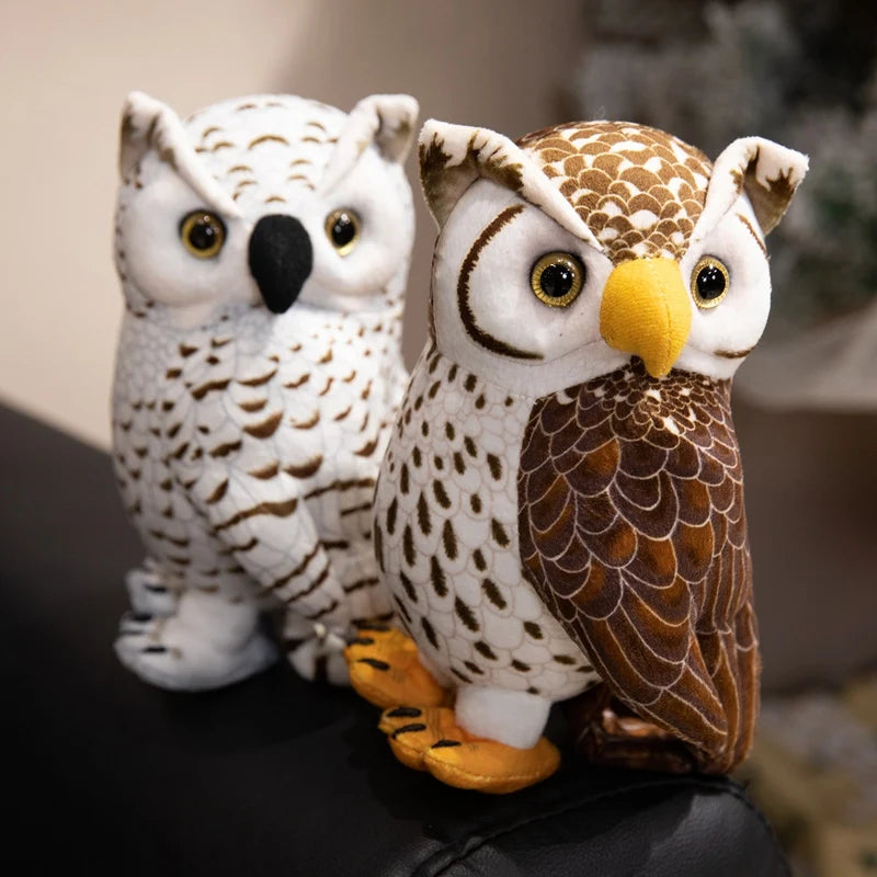 Simulation Owl Plush Toys Soft Stuffed Lifelike Owl Doll Pretty Desktop Pets Funny Children Performance Game Props Birthday Gift