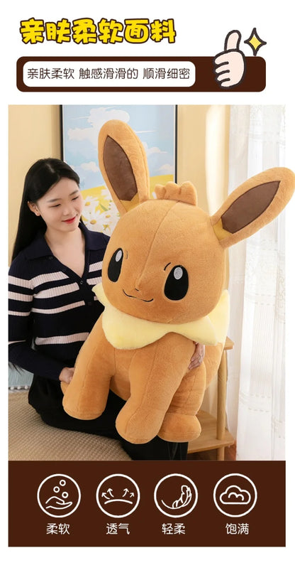 45/55/75CM Big Size Pokemon Eevee Plushies Kawaii Cartoon Anime Plush Soft Pillow Doll Stuffed Plushies Ornament Children's Gift