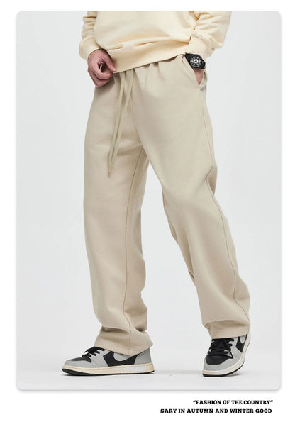 ZODF 2025 Winter Man Basic 420gsm Straight Pants Unisex Loose Clean Fit Sport Trousers Brand Streetwears HY0061