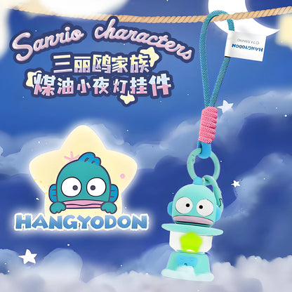 Original Sanrio Keychain Creative Hello Kitty Night Light Keyring Cinnamoroll My Melody Kuromi Key Chain Schoolbag Pendant Gifts