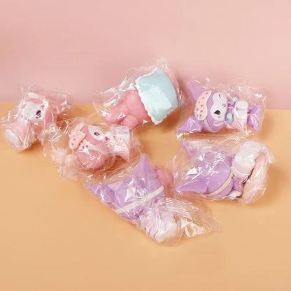 6Pcs-Set Sanrio Anime Figure Pajamas Sweetheart Kawaii Kuromi My Melody Doll action Cute Decoration Toys For children Gift