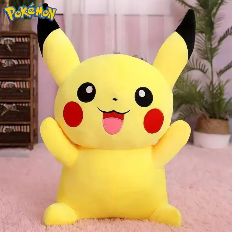 25/45/55/65CM Pokemon Pikachu Plush Doll Japanese Cartoon Animal Stuffed Children's Pikachu  Ornament Cushion Plushies Gift