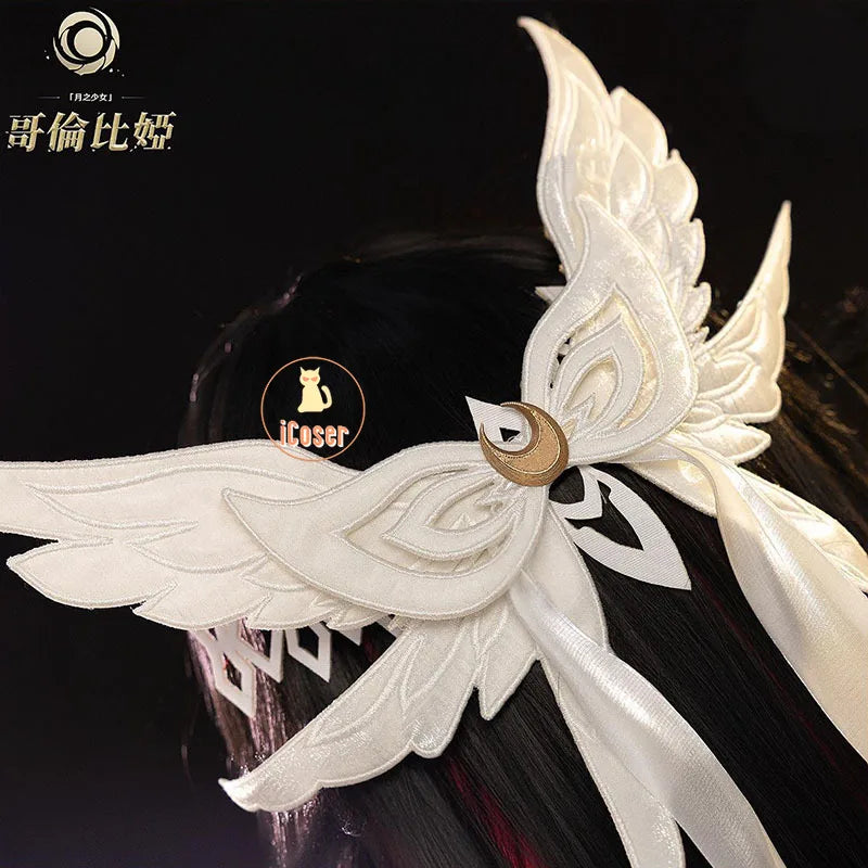 Genshin Impact Columbina Cosplay Costume Wig The Damselette Dress Uniform Headwear Eleven Fatui Harbingers Halloween Women Girls