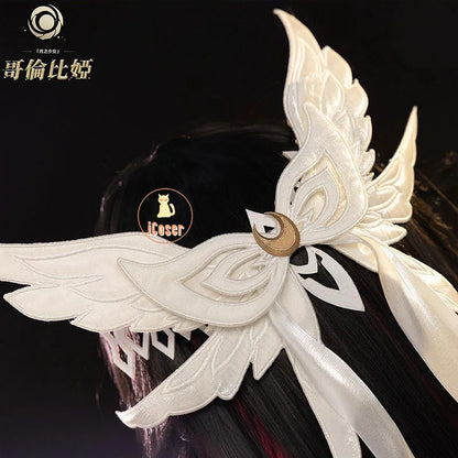 Genshin Impact Columbina Cosplay Costume Wig The Damselette Dress Uniform Headwear Eleven Fatui Harbingers Halloween Women Girls