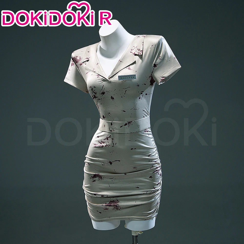 IN STOCK Bubble Head Nurse Cosplay Costume Game Cosplay【XS-3XL】DokiDoki-R Women Halloween Bloody Nurse Dress Mask Plus Siz