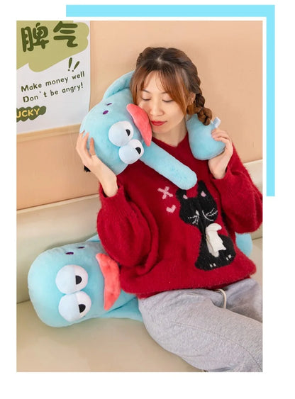 Sanrio 80cm Cute Plush Cartoon Ugly Fish Stuffed Toy Funny Knock Knock Doll New Viral Kids Birthday Christmas Gift for Children